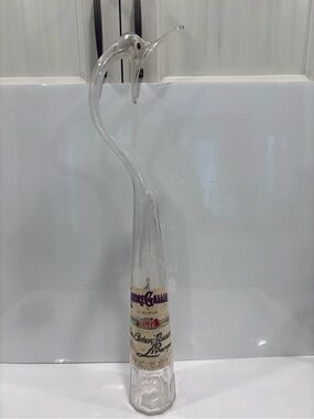 Vintage liquore Gabbiano bird bottle clear glass decanter Italy hand blown 21”